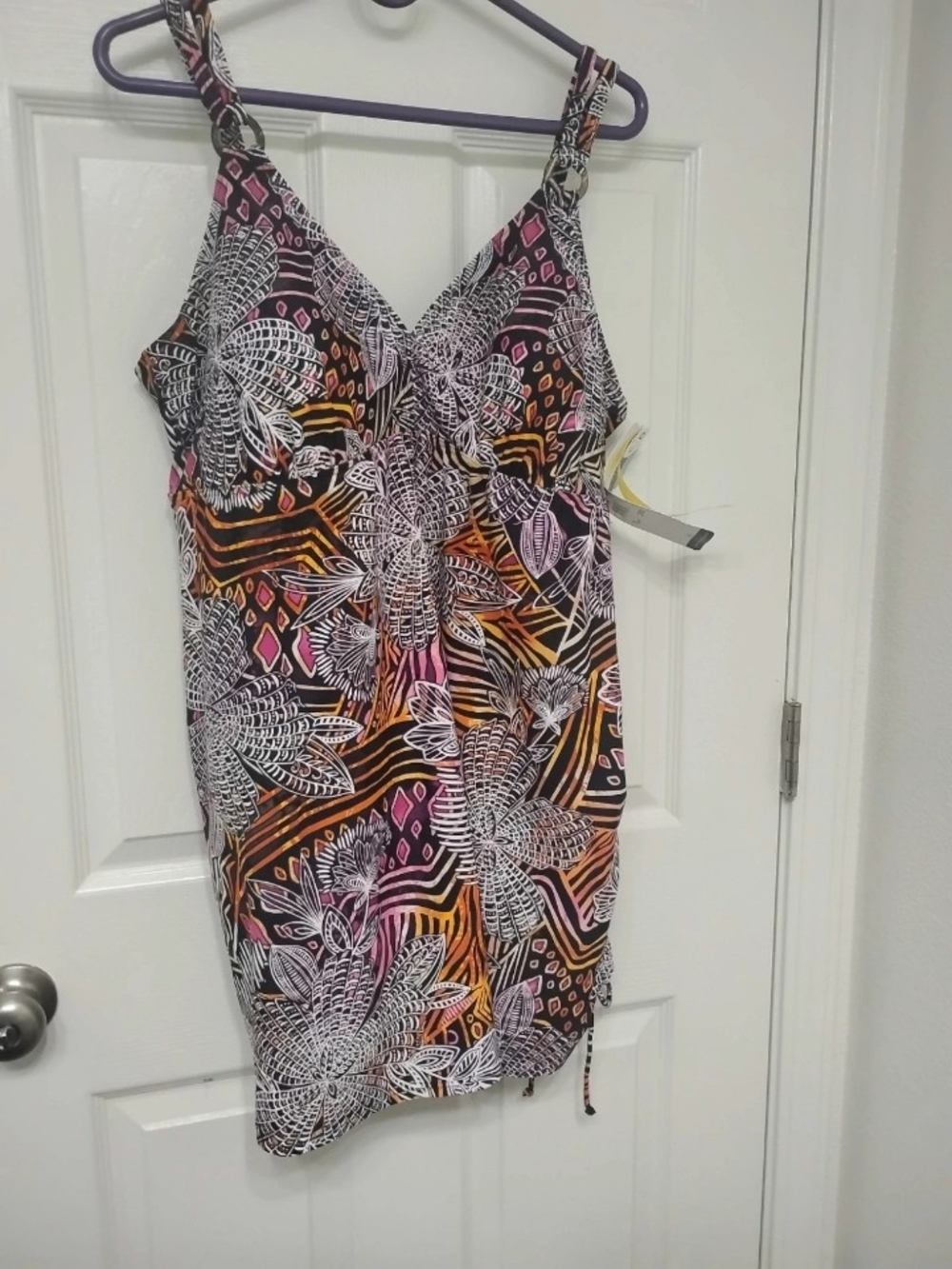 Cj Banks Christina Black Tropical Floral Swimsuit